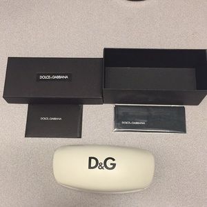 Authentic D&G Hard Glasses Case In bone white